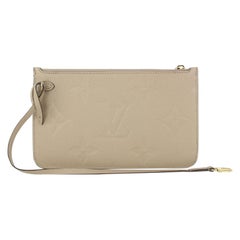 Louis Vuitton Tourterelle Empreinte Monogram Giant Neverfull Pochette MM/GM 816l