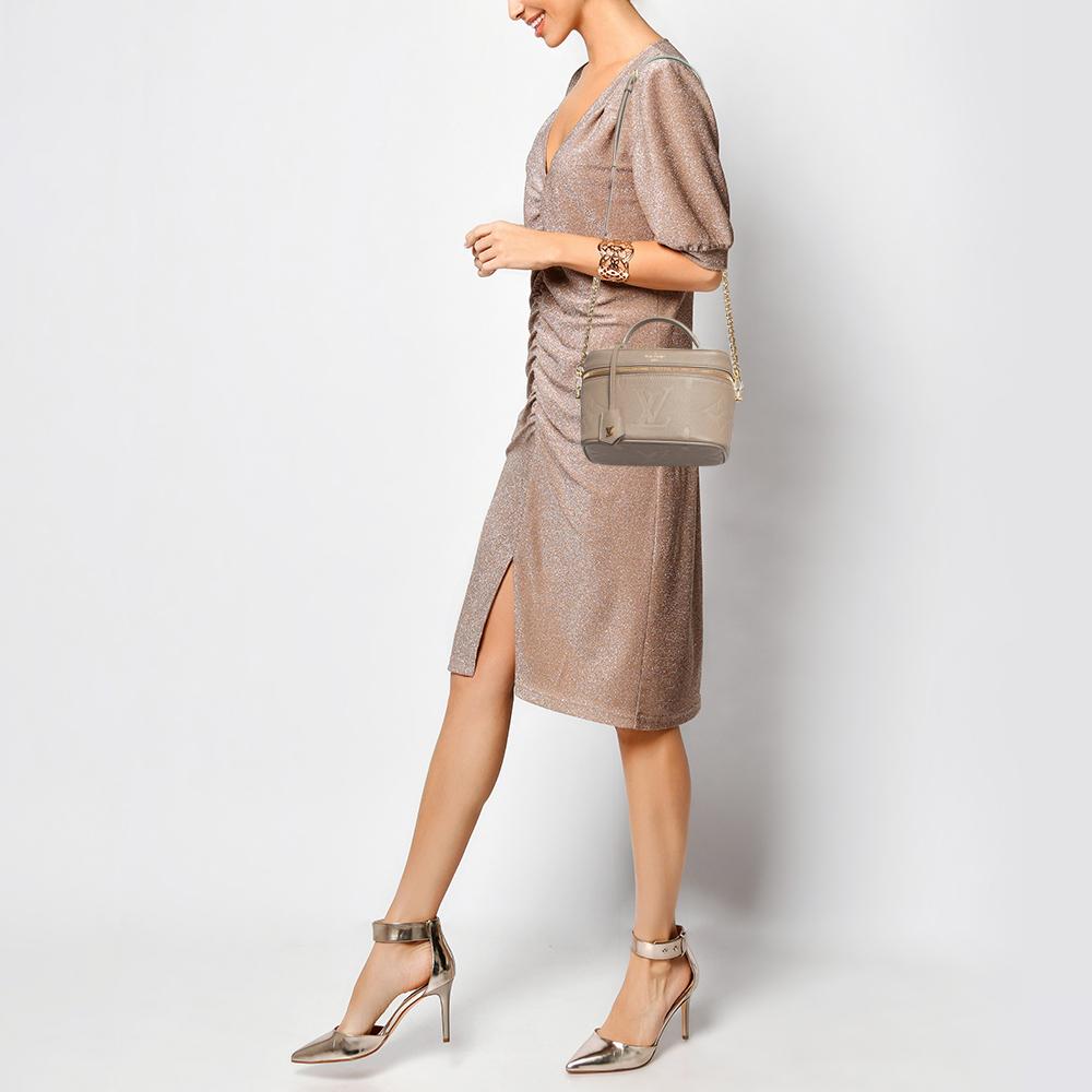 As vanity cases are having a huge fashion moment these days, we're certain you'll get good use out of Louis Vuitton's Vanity PM bag. It is made of Monogram leather, thus retaining its timeless charm. 