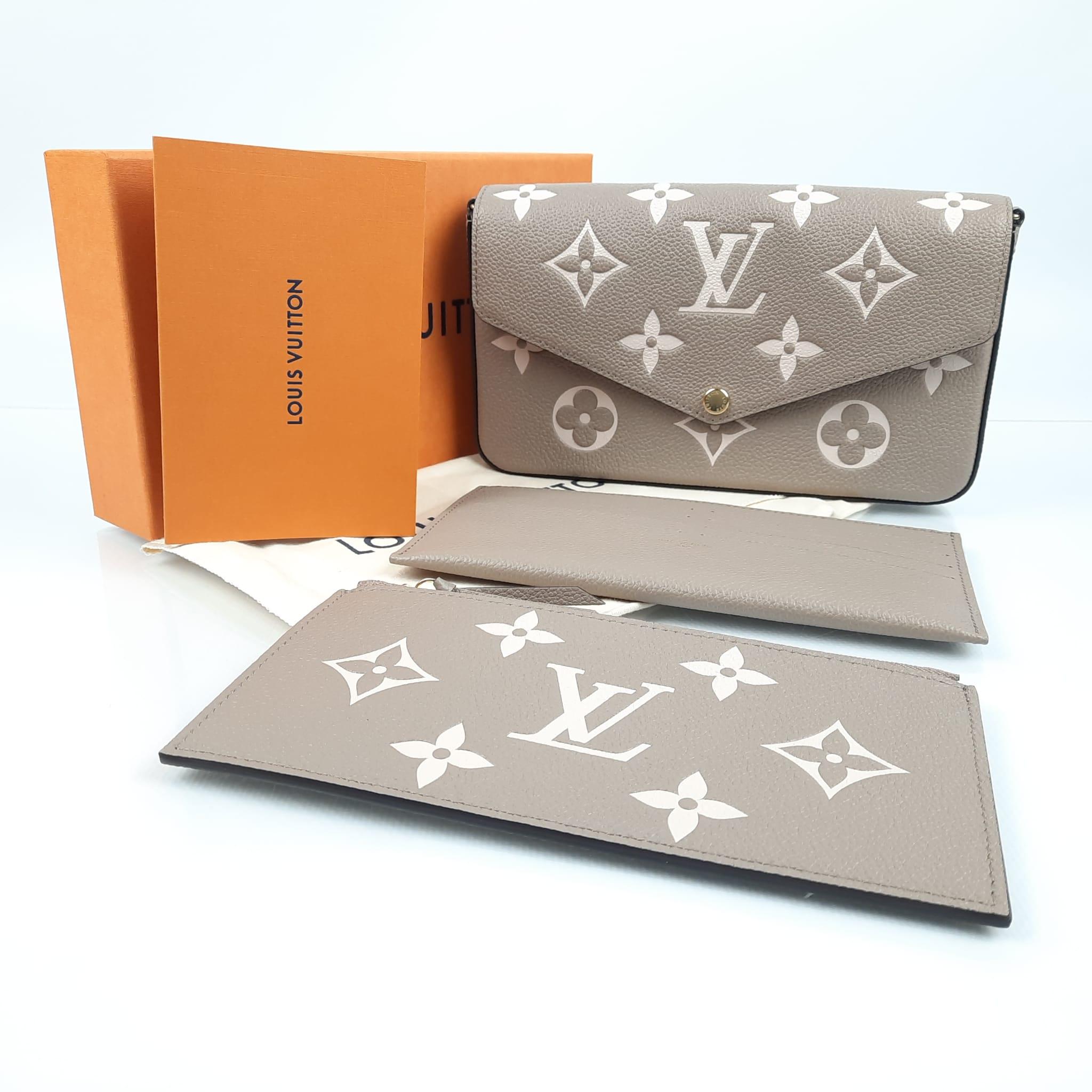 Louis Vuitton Tourterelle Grey/Cream Félicie Pochette In New Condition In Nicosia, CY