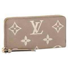 Louis Vuitton Tourterelle Grey/Cream Monogram Empreinte Leather Zippy Wallet