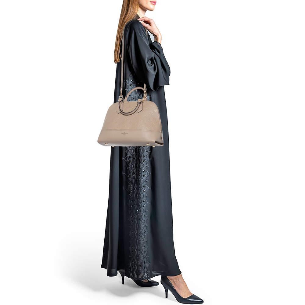 Brown Louis Vuitton Tourterelle Monogram Empreinte Leather Neo Alma PM Bag