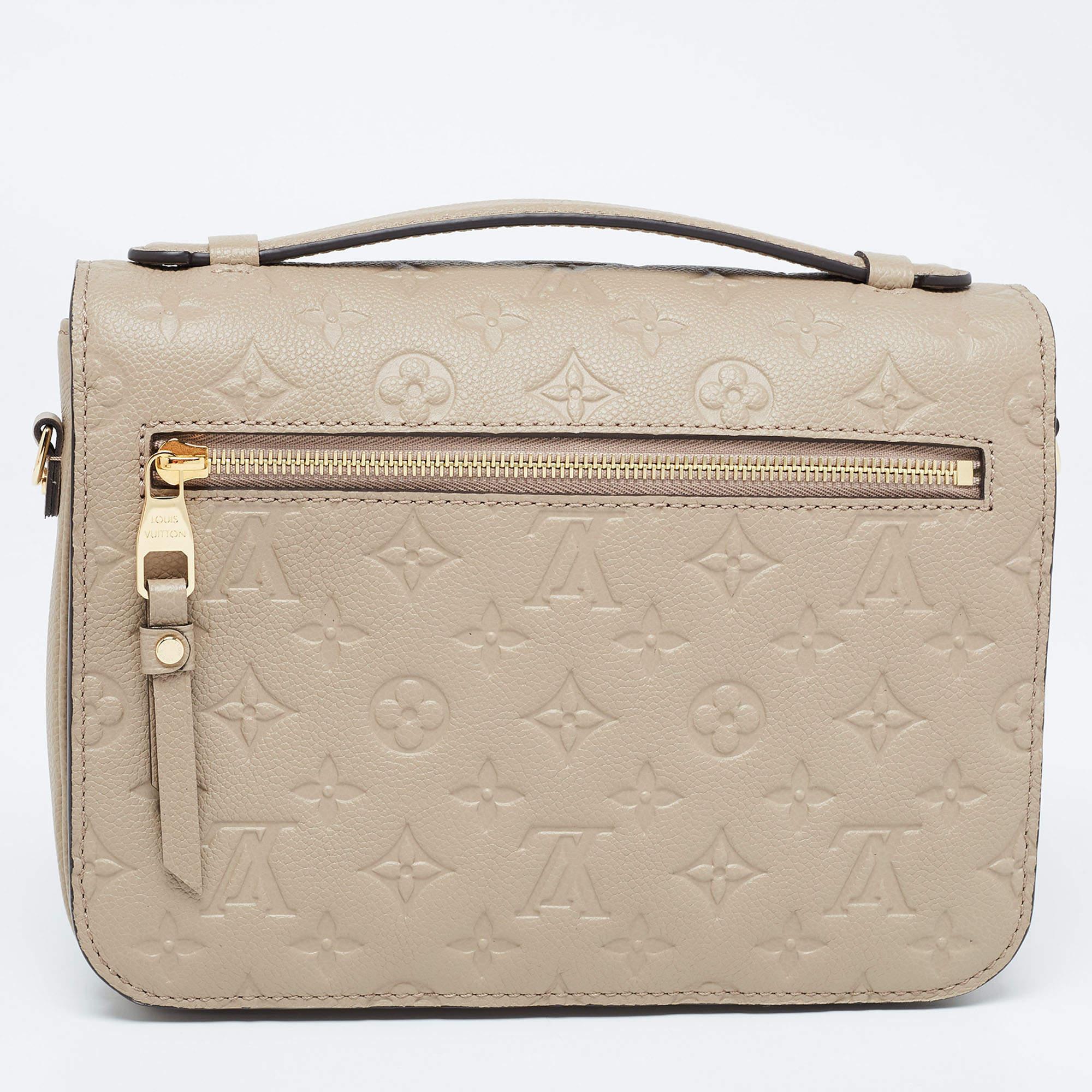 Louis Vuitton Tourterelle Monogram Empreinte Leather Pochette Metis Bag 5