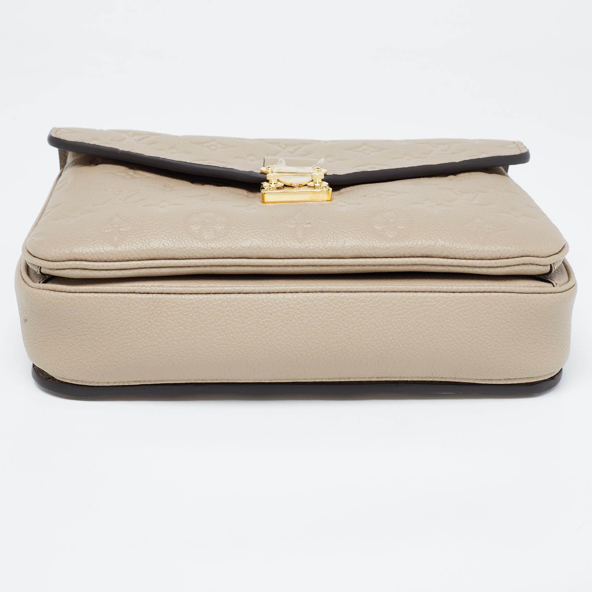 Louis Vuitton Tourterelle Monogram Empreinte Leather Pochette Metis Bag 6