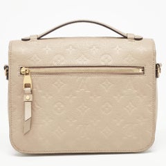 Louis Vuitton Tourterelle Monogram Empreinte Leather Pochette Metis Bag