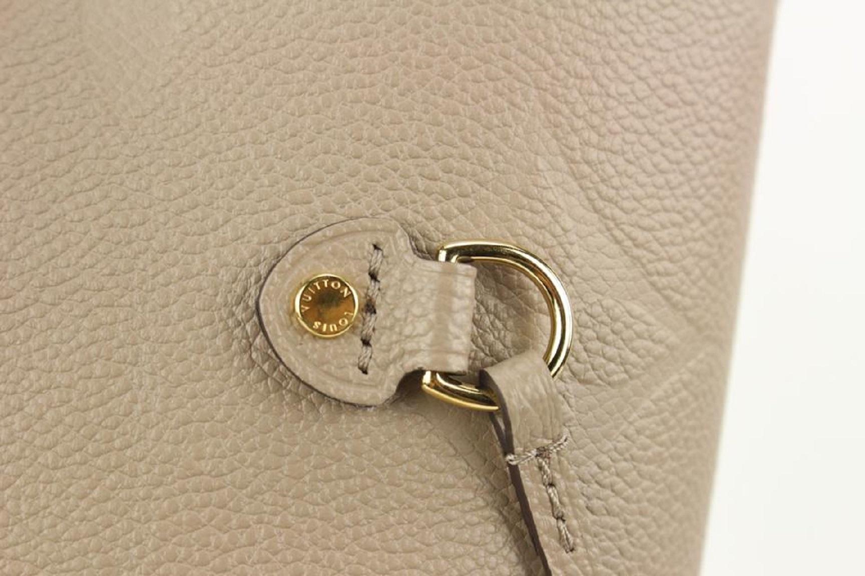 Louis Vuitton Tourterelle Monogram Giant Empreinte Leather Neverfull MM Tote  For Sale 2