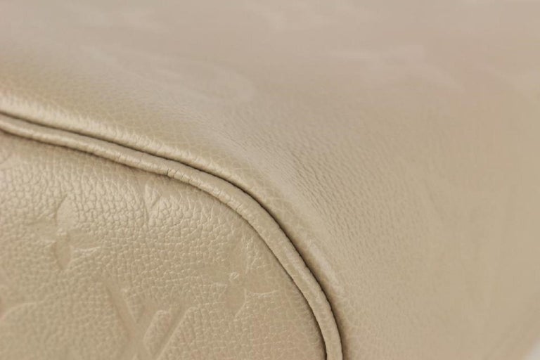 Louis Vuitton Tourterelle Monogram Giant Empreinte Leather Neverfull mm Tote