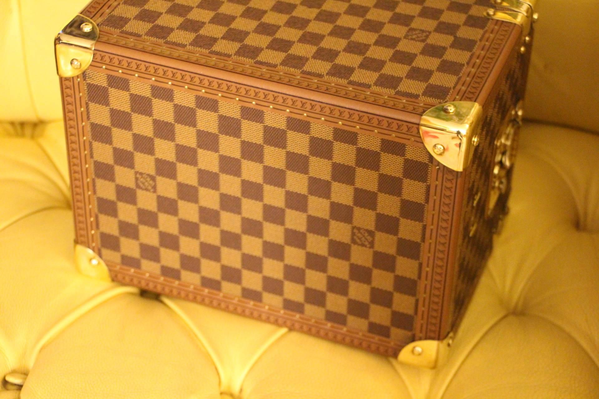 Brass Louis Vuitton Train Case in Checkers Canvas Special Edition