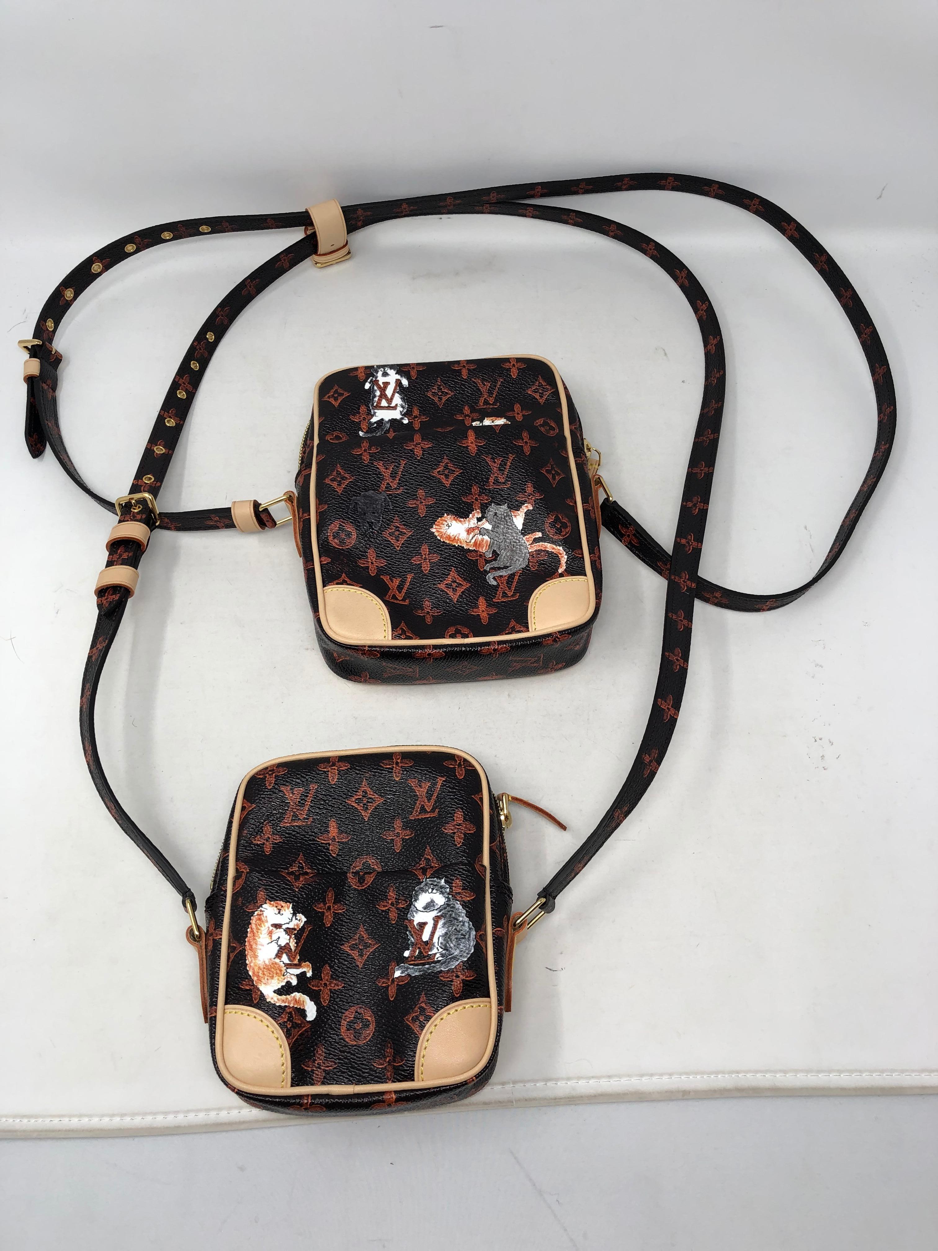 Louis Vuitton Transformed Monogram Catogram Paname Marron by Grace Coddington. The original 2 bags that came together as a set. Both bags and leather straps included. Brand new set. Never used. Rare collector's piece. Guaranteed authentic. 