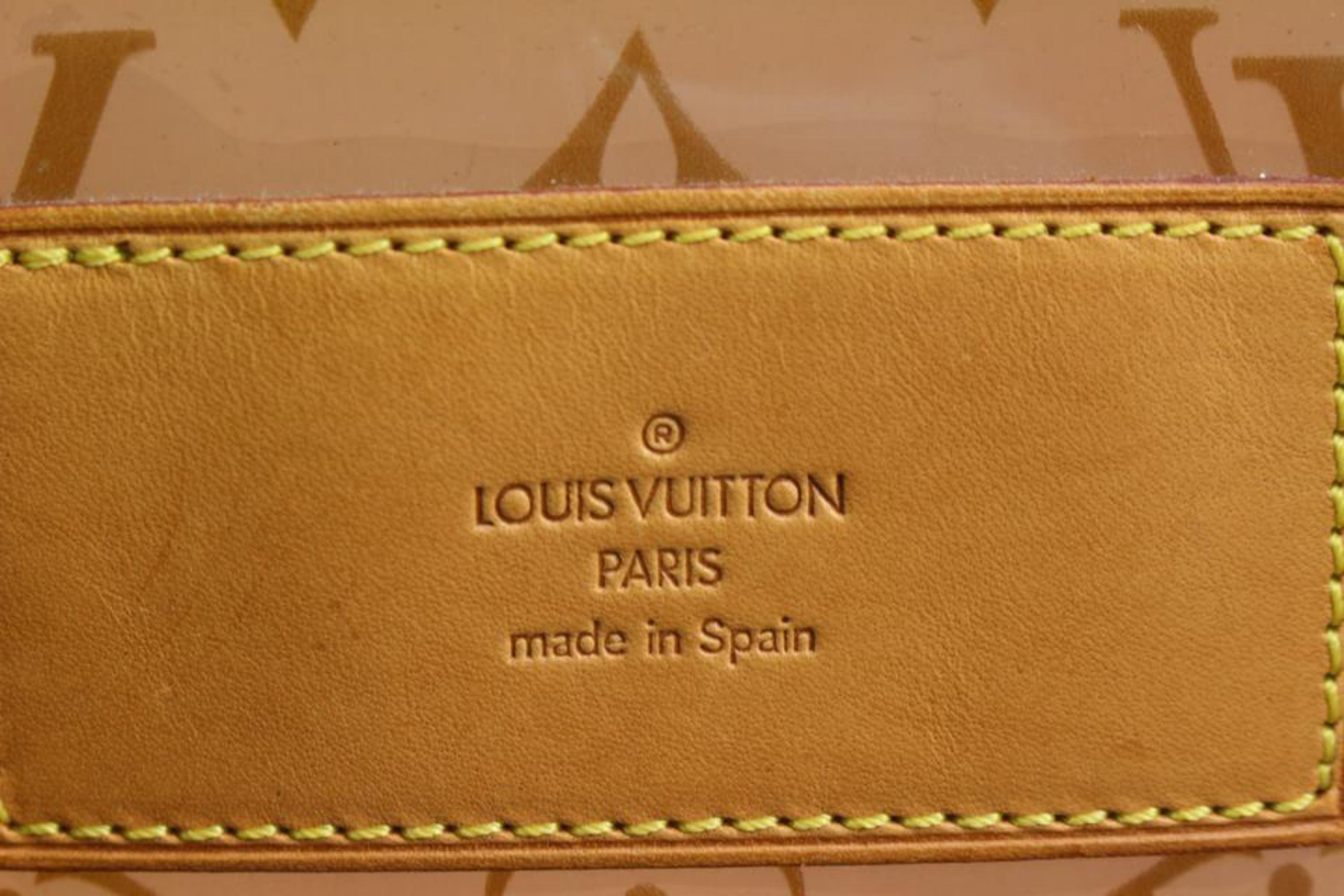 Marron Louis Vuitton Translucent Monogram Ambre Cabas Cruise GM Clear Tote Pouch s29lv3 en vente