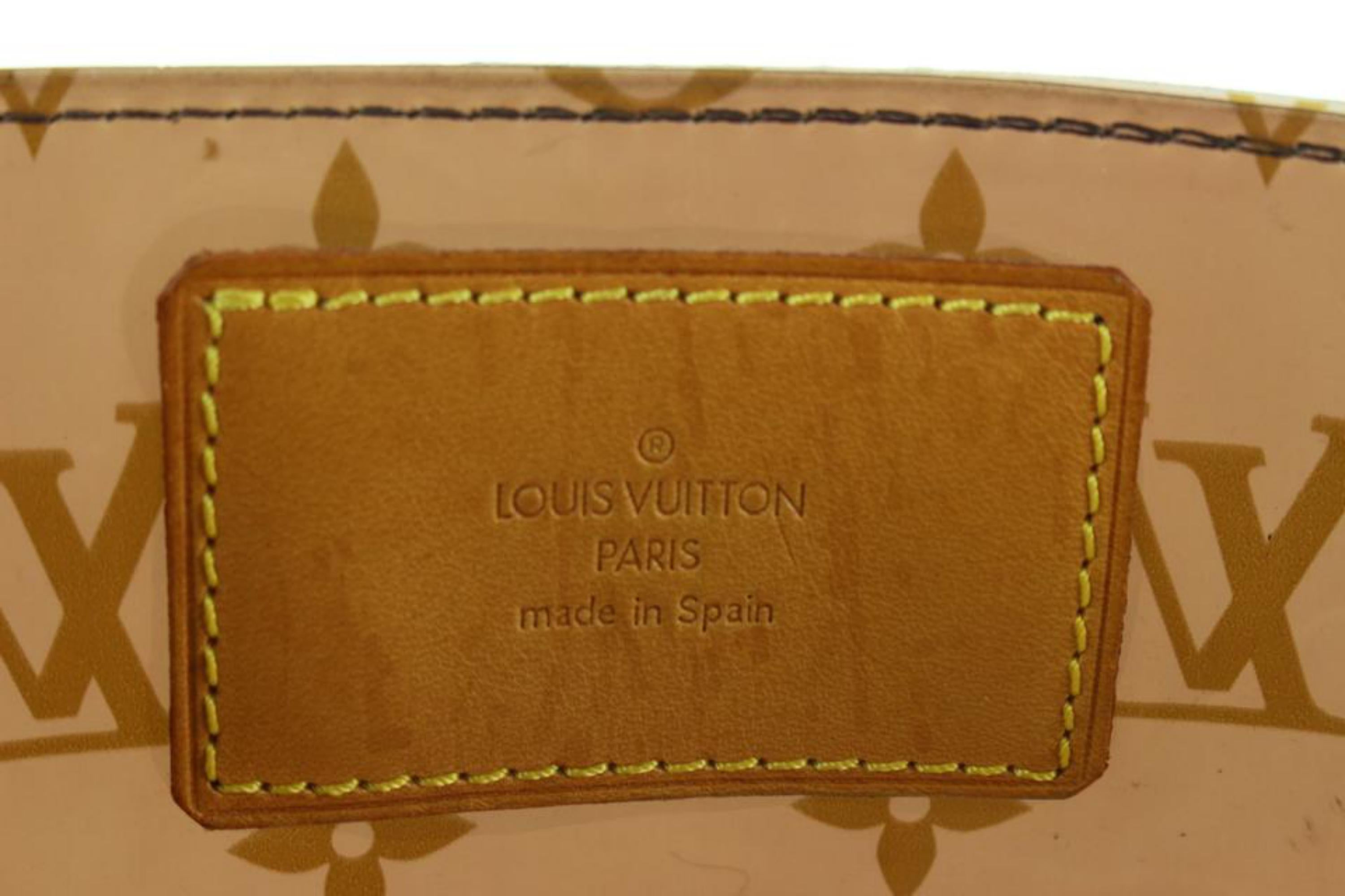 Beige Louis Vuitton Translucent Monogram Cabas Sac Ambre MM Clear Tote with Pouch 50lk