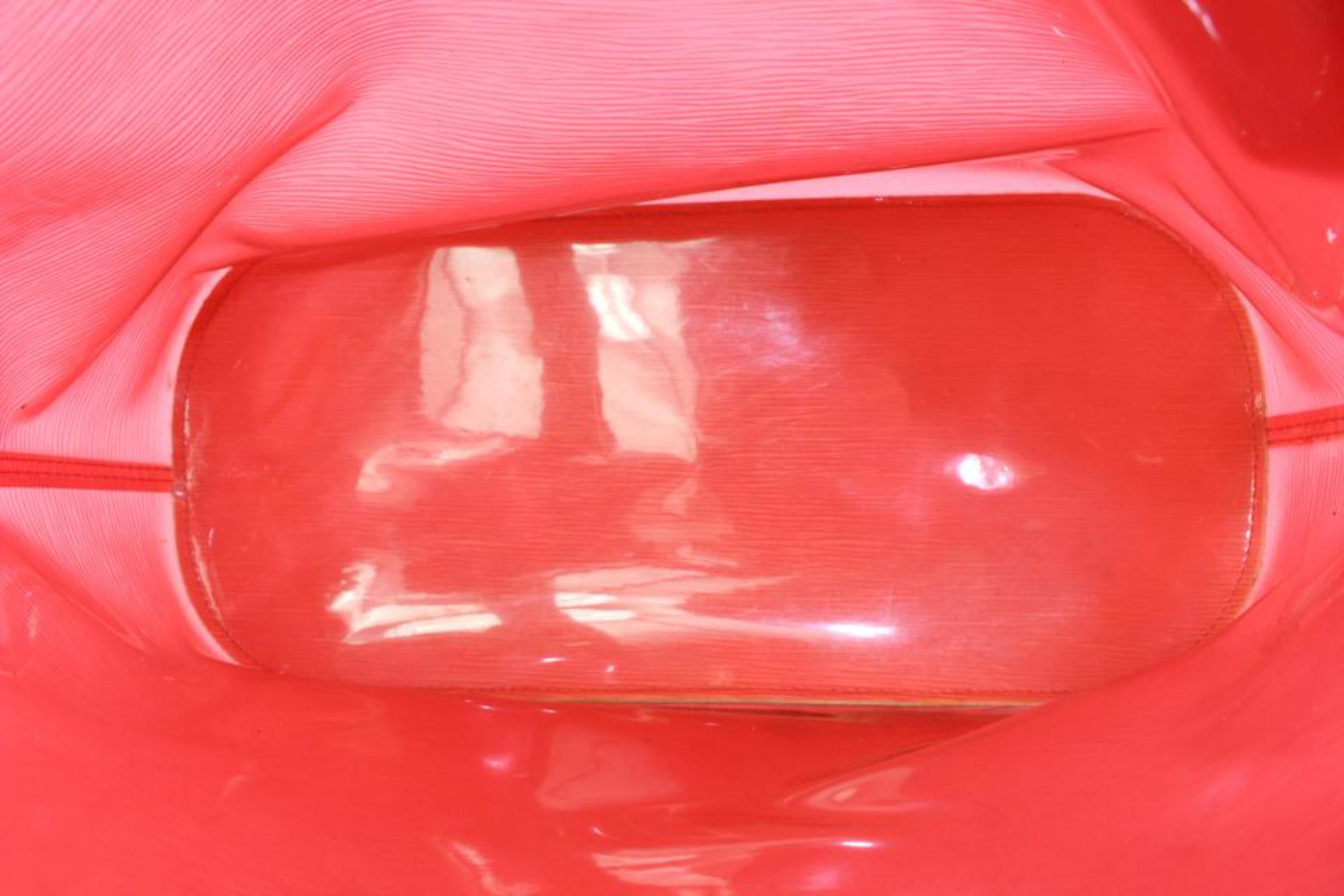 Louis Vuitton Translucent Red Epi Plage Lagoon Bay MM Clear Tote Bag 101lv27 3