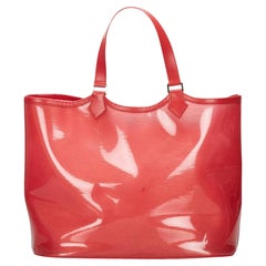 Louis Vuitton Transluzente rote Epi Plage Lagoon Bay MM Clear Tote Bag 101lv27