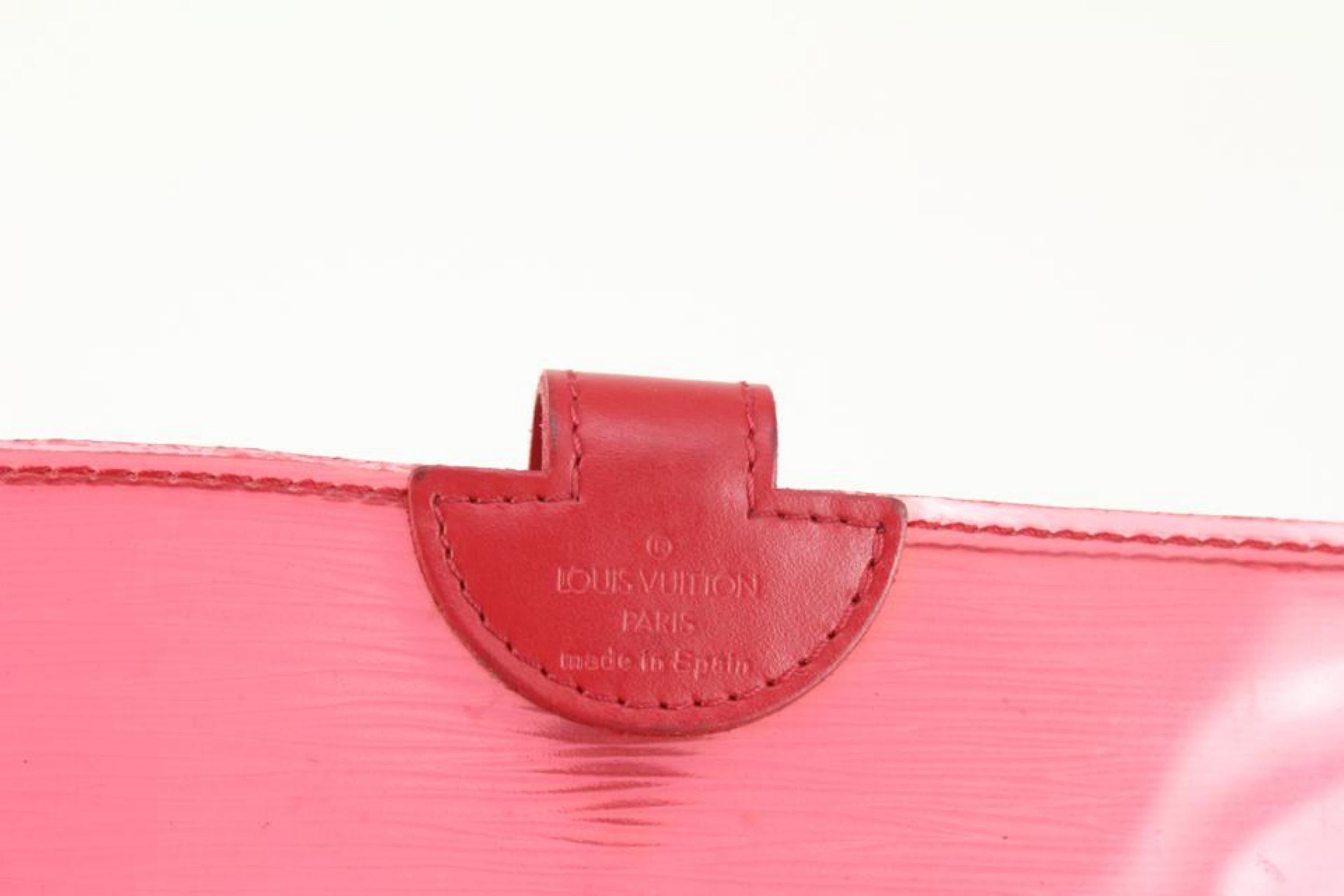 Louis Vuitton Translucent Red Epi Plage Pochette Accessoires Clear Clutch 101lv2 4