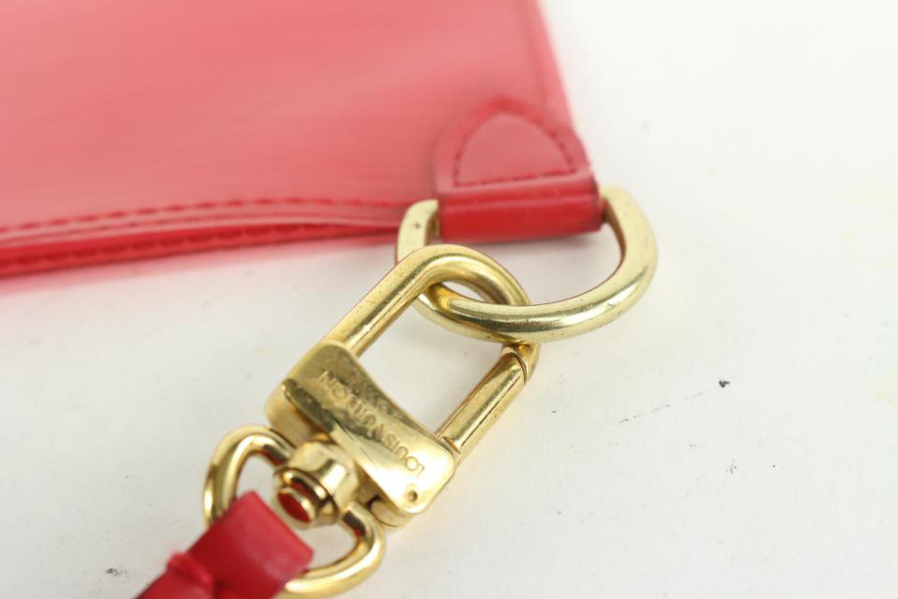 Pink Louis Vuitton Translucent Red Epi Plage Pochette Accessoires Clear Clutch 101lv2