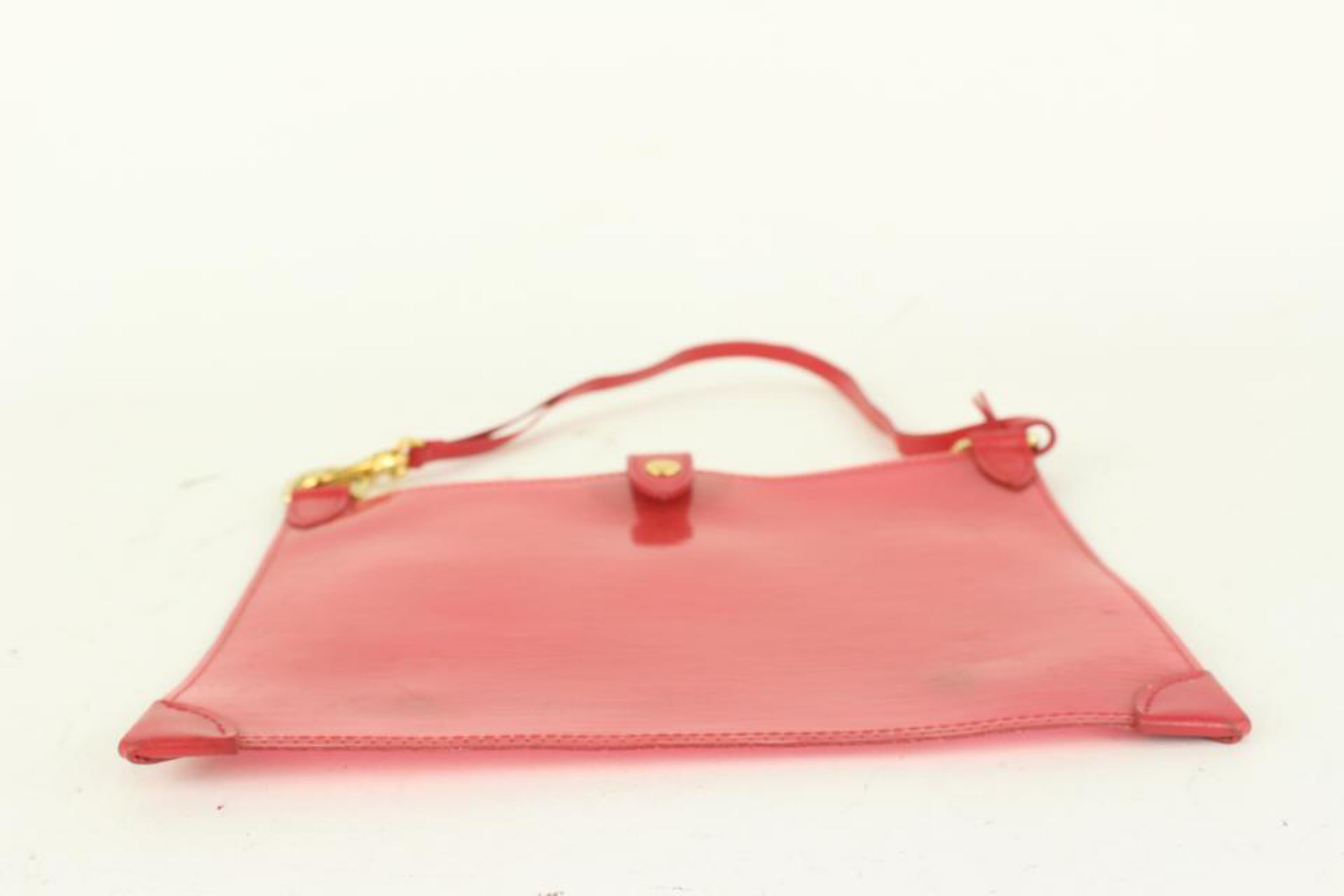 Louis Vuitton Translucent Red Epi Plage Pochette Accessoires Clear Clutch 101lv2 1