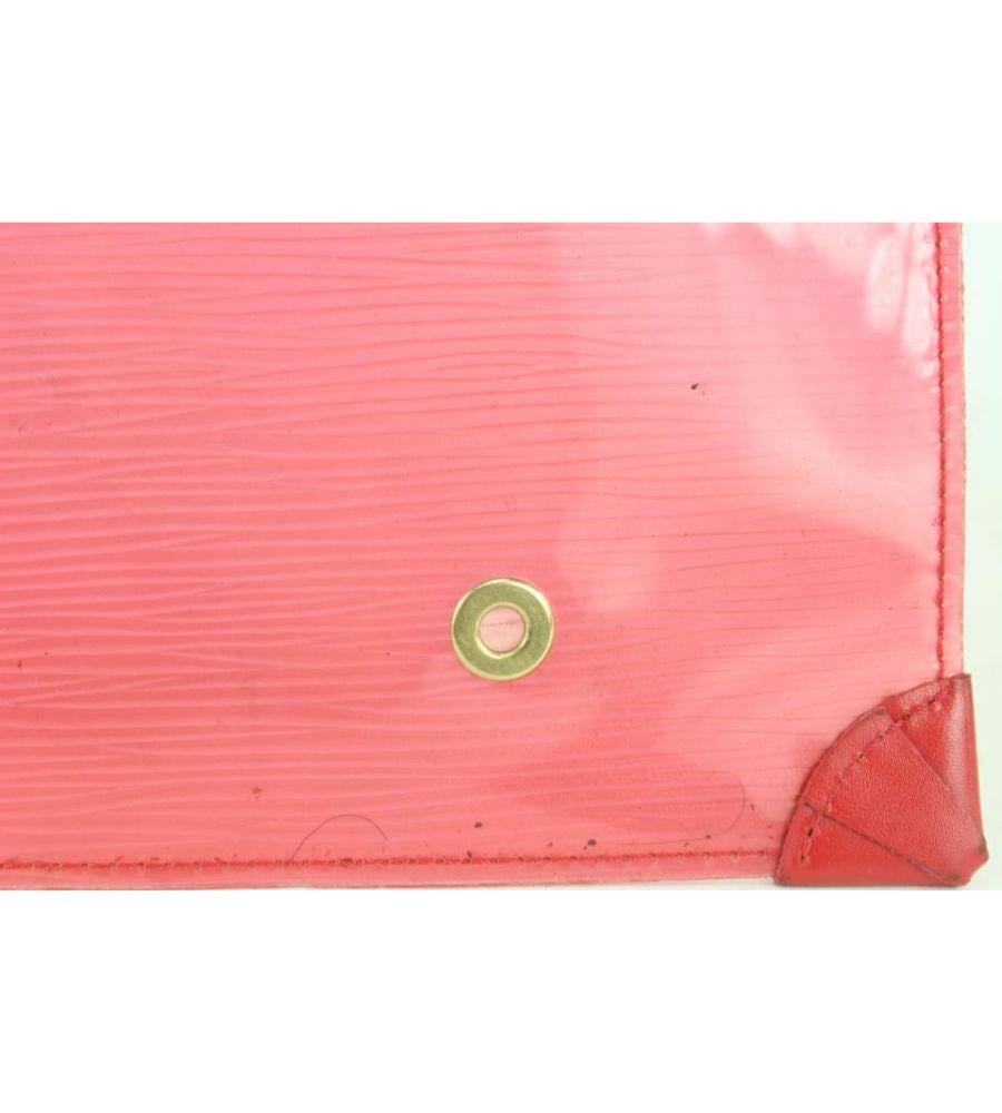 Louis Vuitton Translucent Red Epi Plage Pochette Accessoires Clear Clutch  For Sale 7