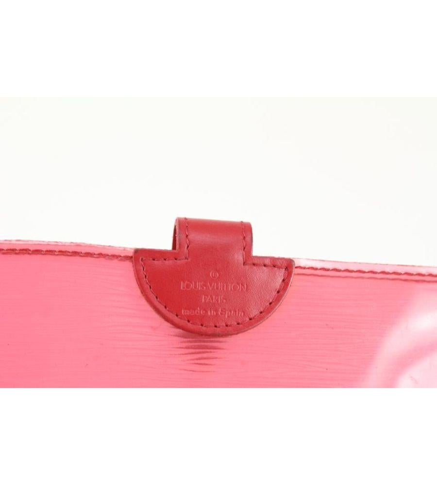 Pink Louis Vuitton Translucent Red Epi Plage Pochette Accessoires Clear Clutch  For Sale