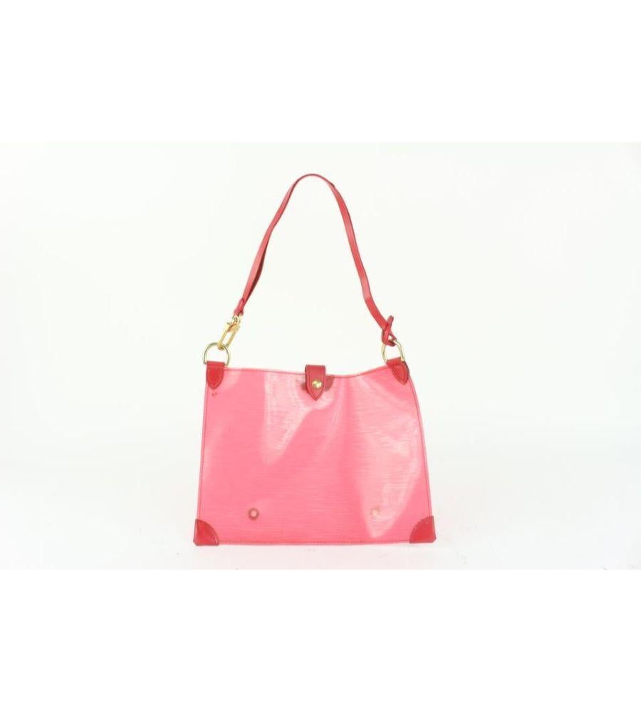 Louis Vuitton Translucent Red Epi Plage Pochette Accessoires Clear Clutch For Sale 1