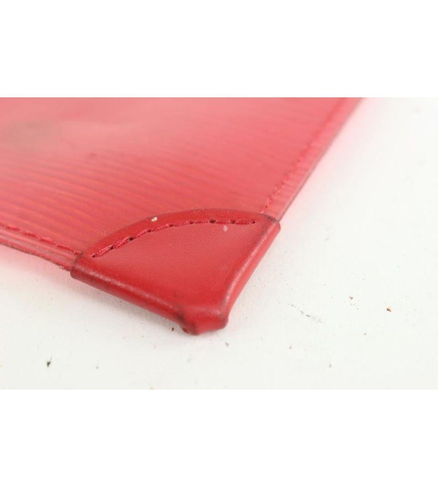 Louis Vuitton Translucent Red Epi Plage Pochette Accessoires Clear Clutch  For Sale 3