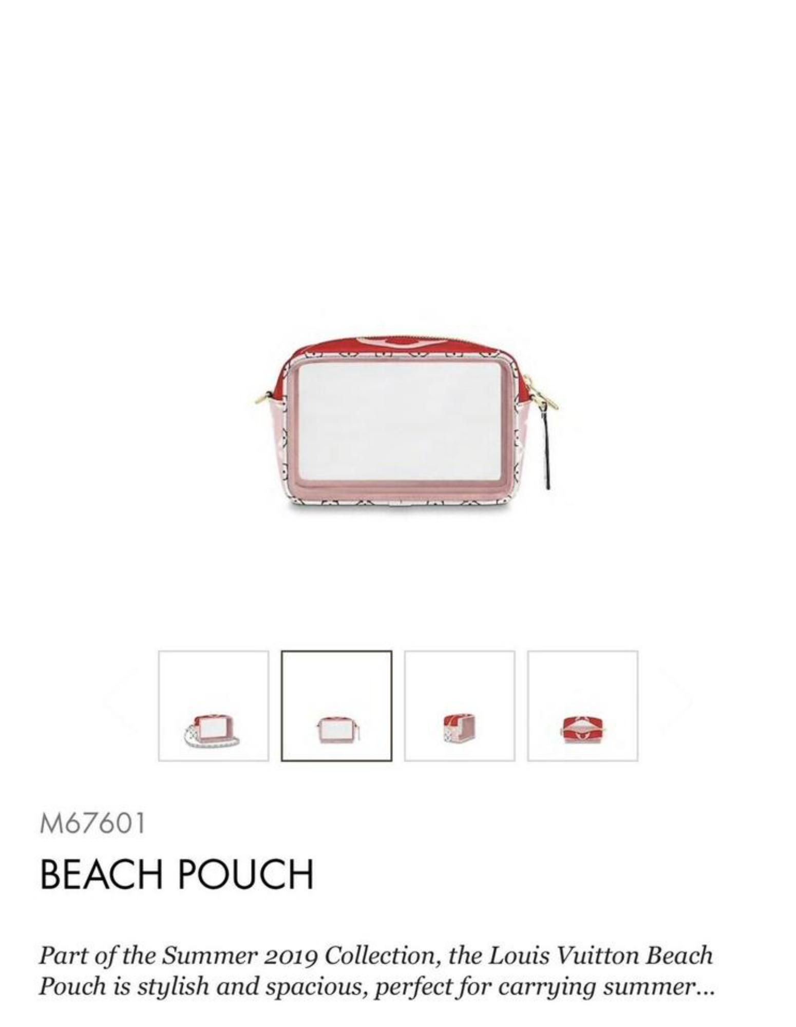 Women's Louis Vuitton Translucent Ss19 Giants Pouch Clear Camera 870431 Red Shoulder Bag