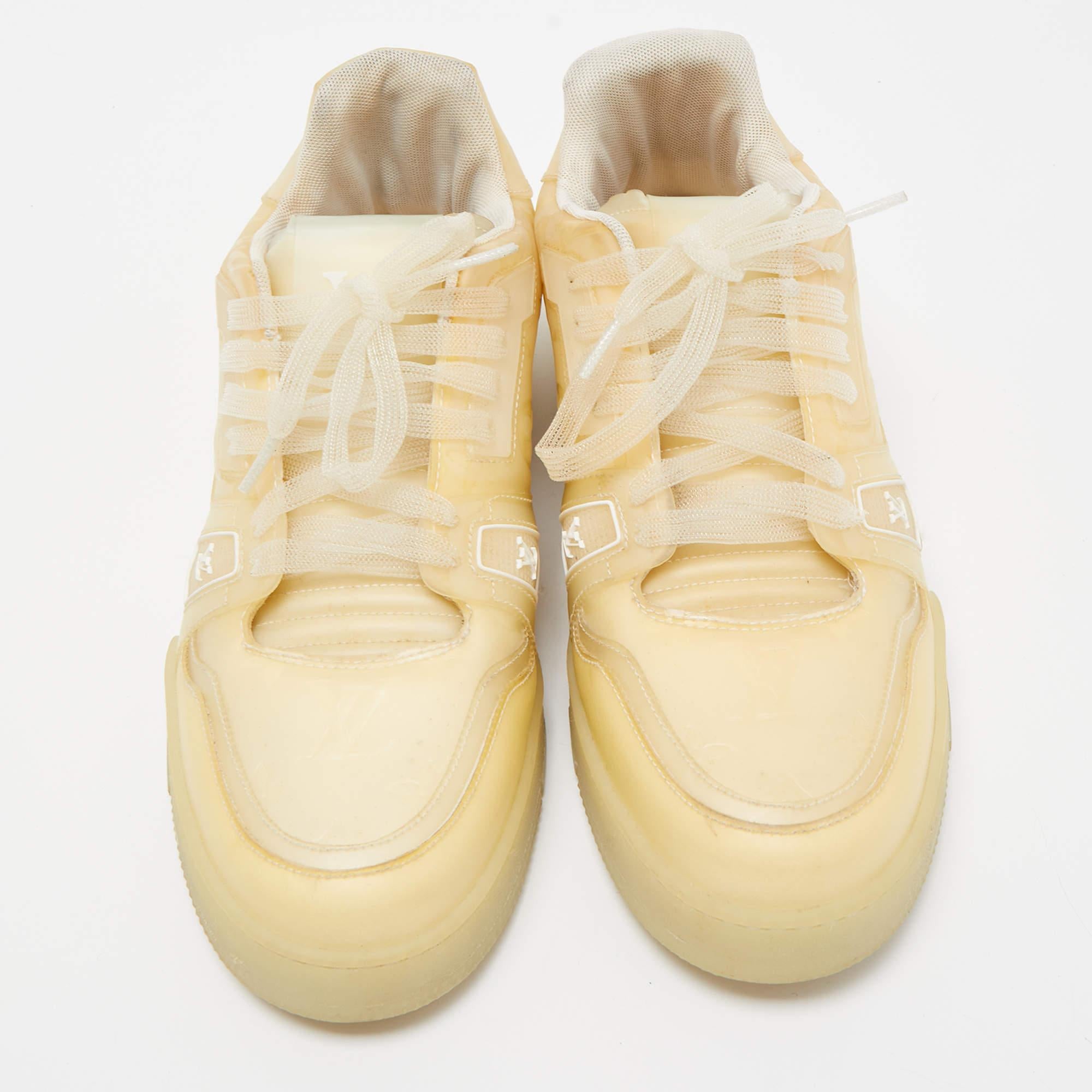 Men's Louis Vuitton Transparent/Beige Monogram PVC Trainer Sneakers Size 41