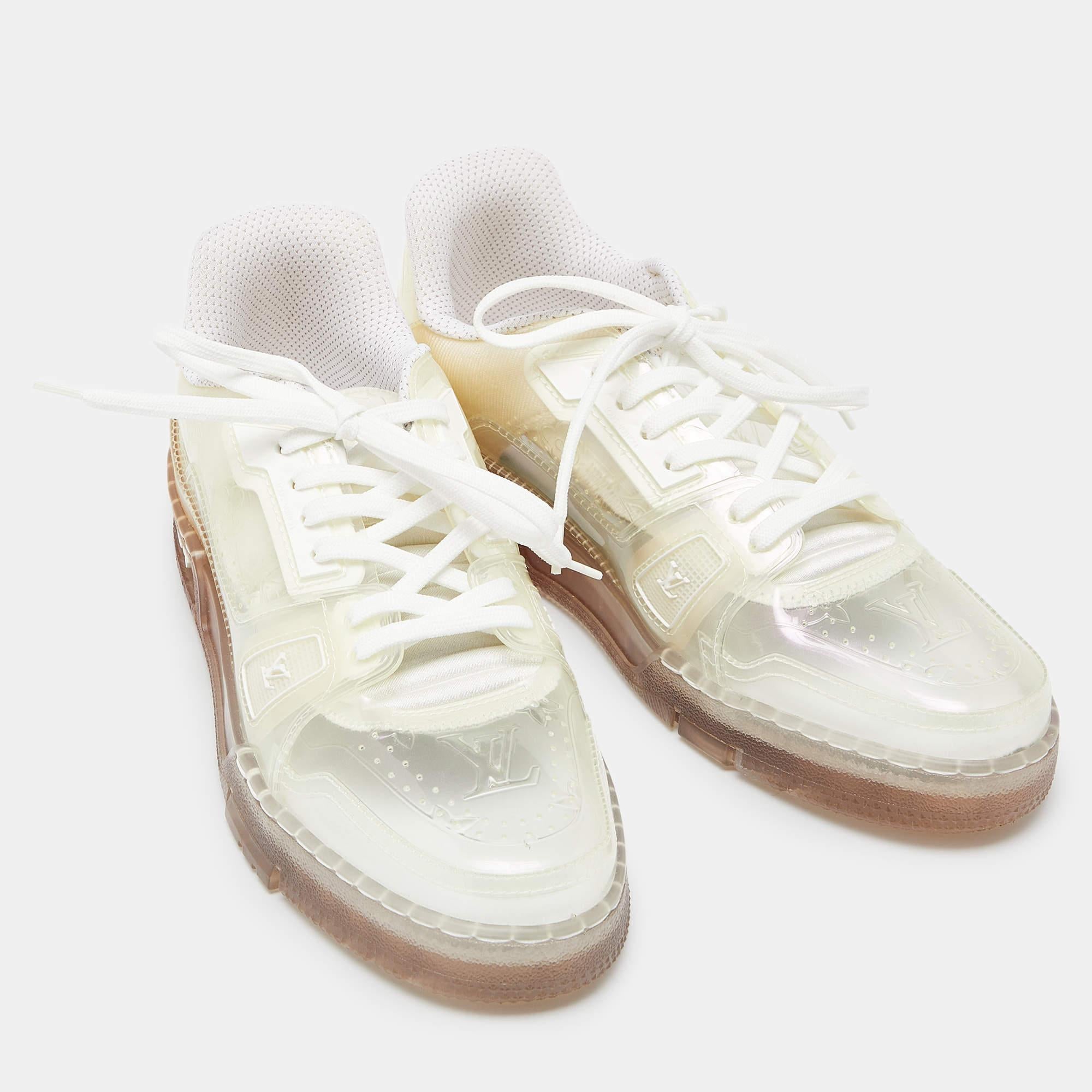 Louis Vuitton Transparent Monogram PVC Trainer Sneakers Size 41 In Good Condition In Dubai, Al Qouz 2