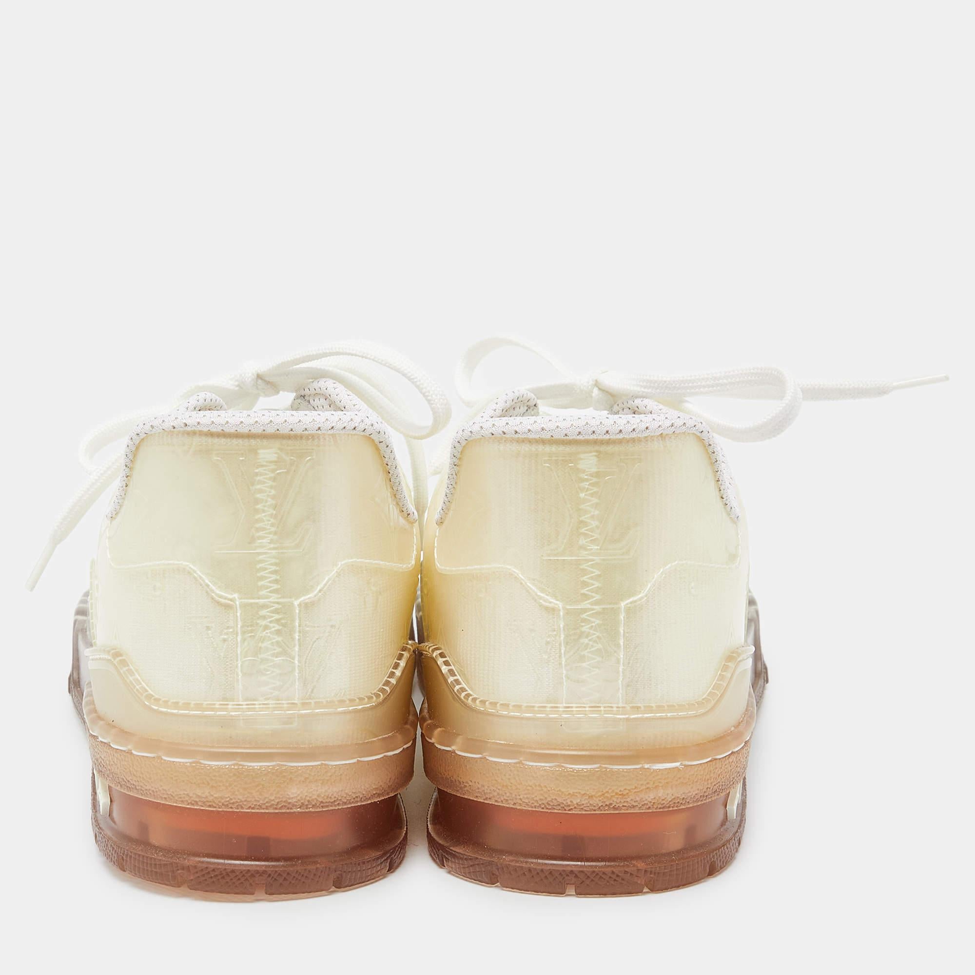 Men's Louis Vuitton Transparent Monogram PVC Trainer Sneakers Size 41
