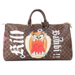 Louis Vuitton Travel Bag Keepall 50 "Bambi&Taz" customized by PatBo !