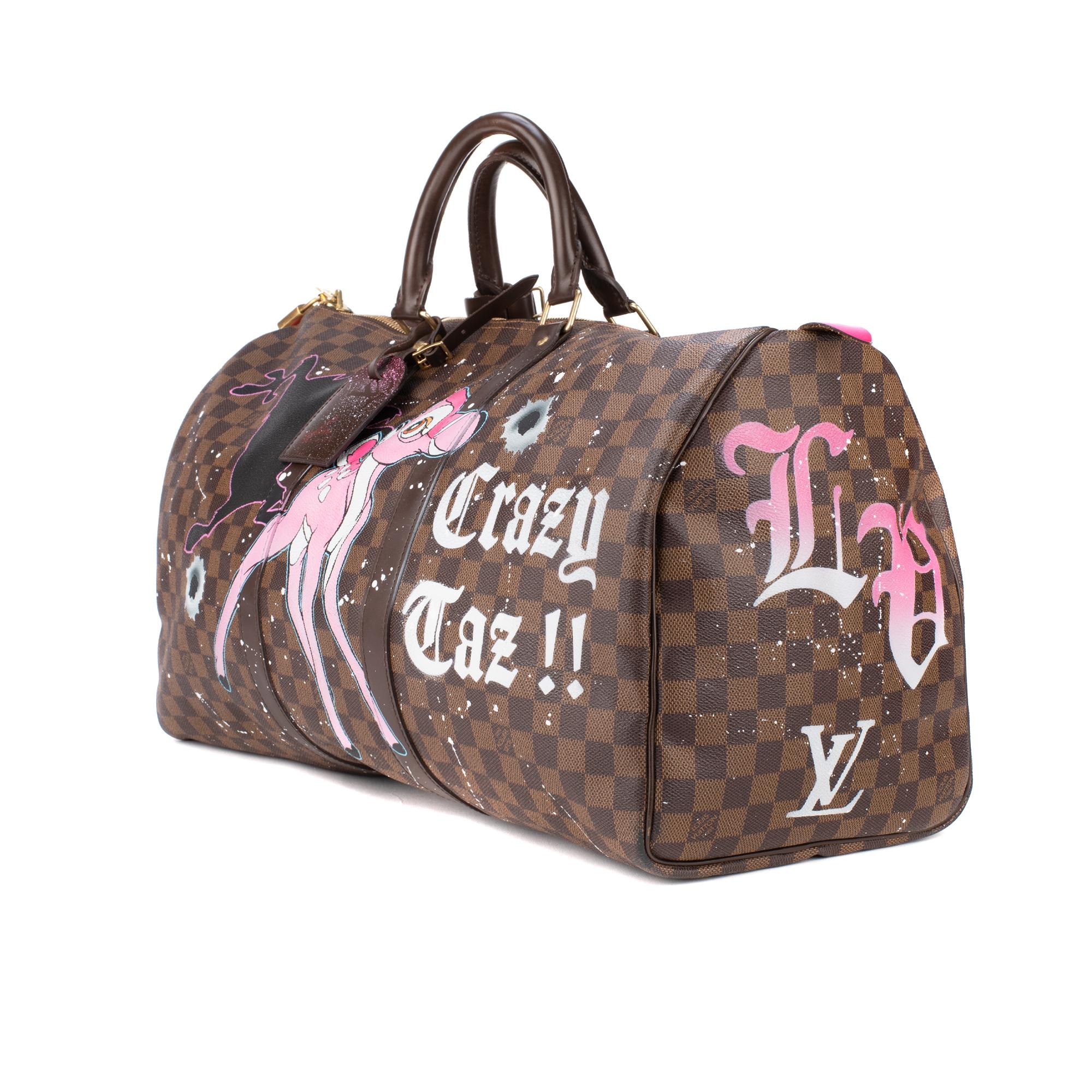Gray Louis Vuitton Travel Bag Keepall 50 