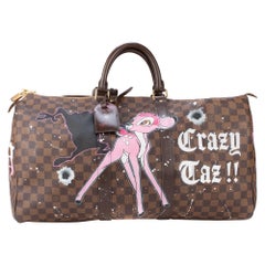 Louis Vuitton Travel Bag Keepall 50 "Bambi&Taz" customized by PatBo !