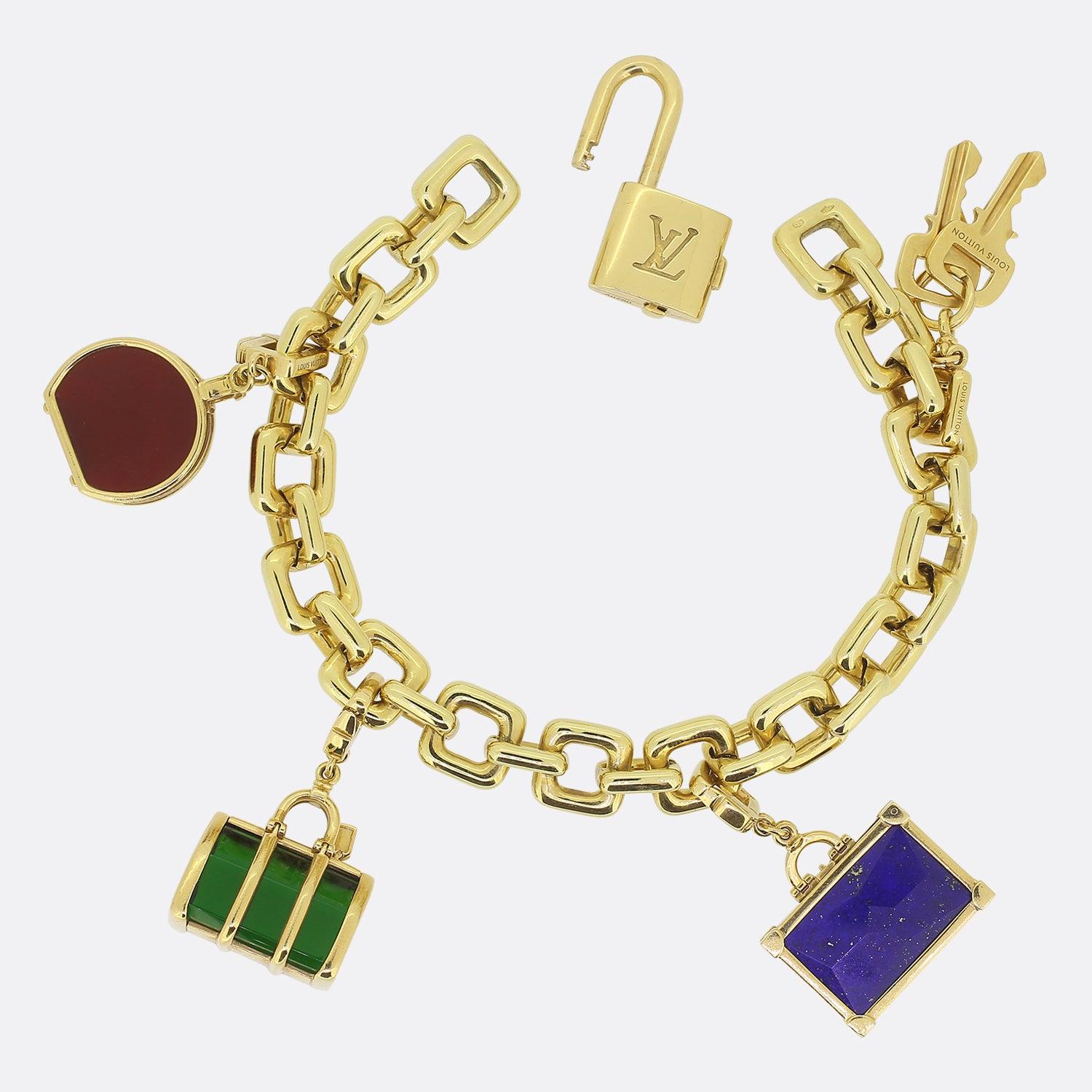 Uncut Louis Vuitton Travel Charm Bracelet For Sale