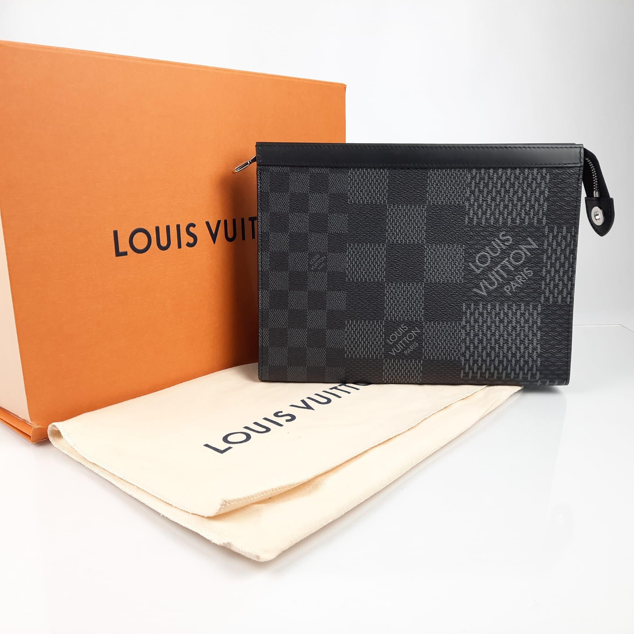 Louis Vuitton Travel Pouch MM Gray Damier Graphite 3D Canvas 6