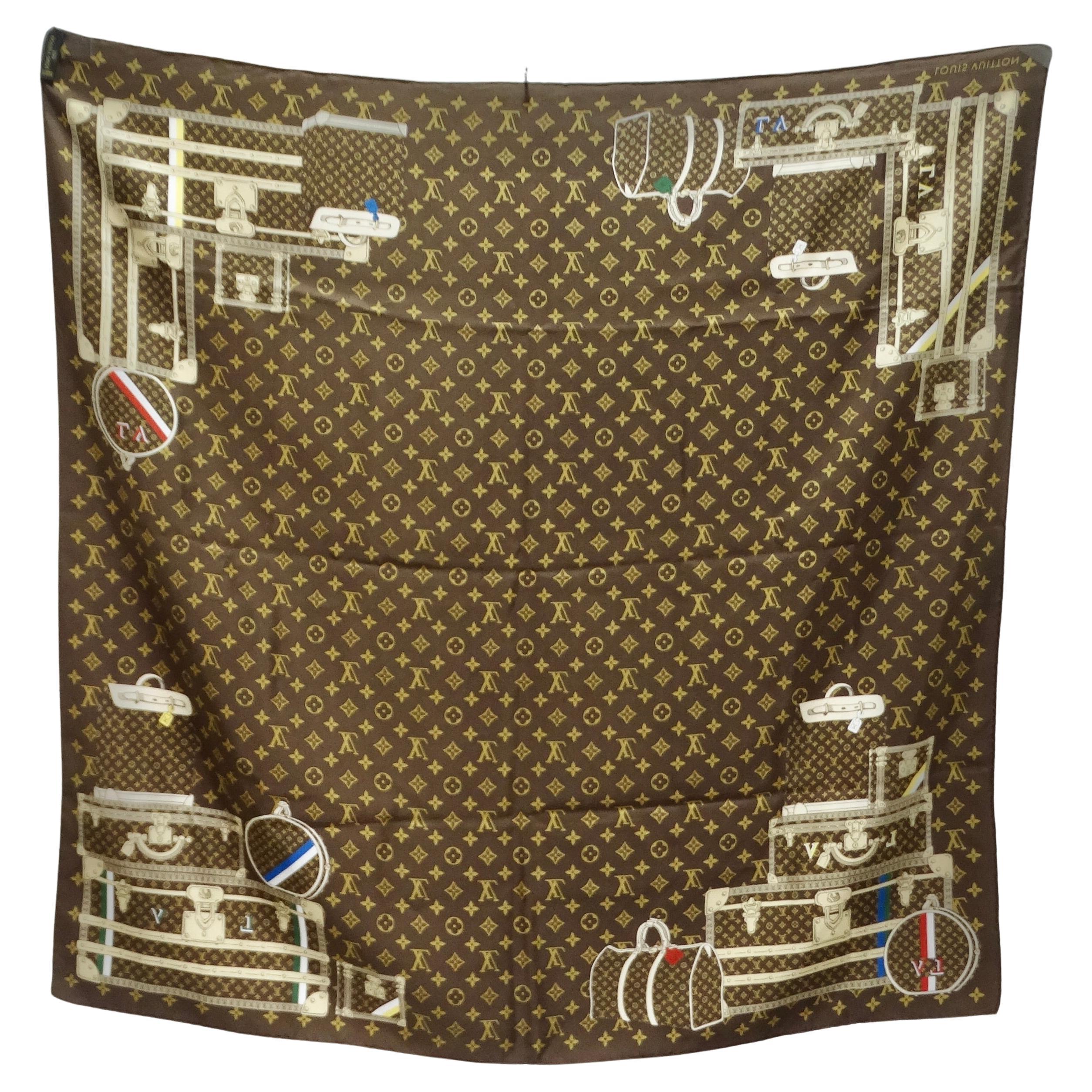 Louis Vuitton Travel Trunks & Bags Foulard en soie Monogram Brown 