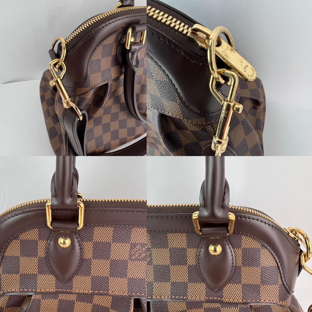 Louis Vuitton Trevi PM Damier Ebene Canvas Shoulder Hand Bag In Excellent Condition For Sale In Freehold, NJ