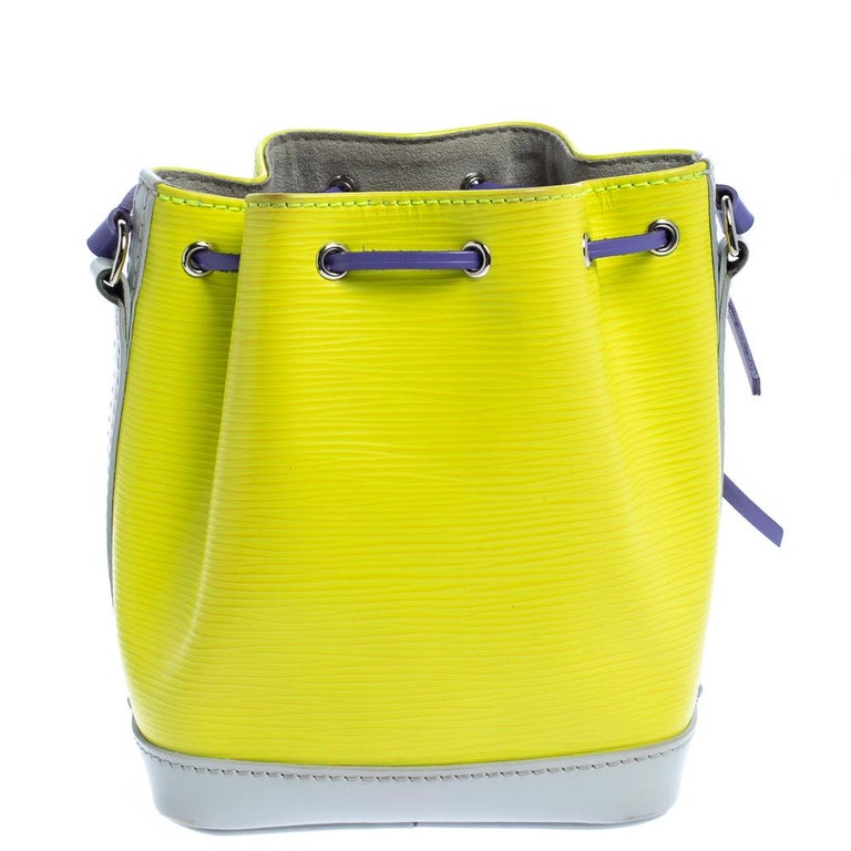 2016 Louis Vuitton Nano Noe Epi leather yellow purple satchel at 1stDibs