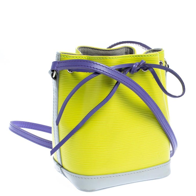 2016 Louis Vuitton Nano Noe Epi leather yellow purple satchel at 1stDibs