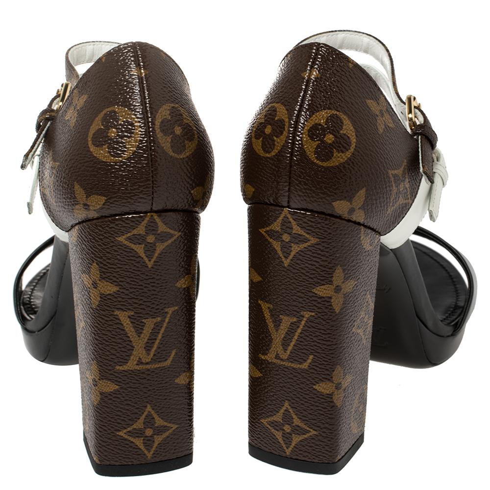 Louis Vuitton Tri Color Monogram Canvas and Leather Matchmake Sandals Size 37 In New Condition In Dubai, Al Qouz 2