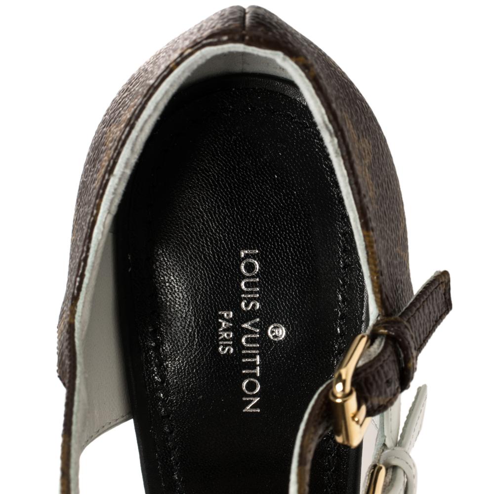 Women's Louis Vuitton Tri Color Monogram Canvas and Leather Matchmake Sandals Size 37
