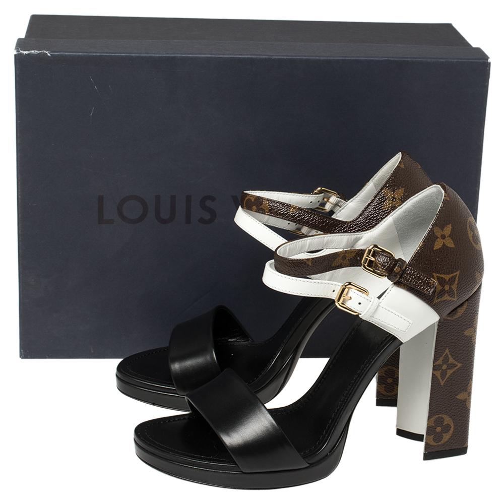 Louis Vuitton Tri Color Monogram Canvas and Leather Matchmake Sandals Size 37 2