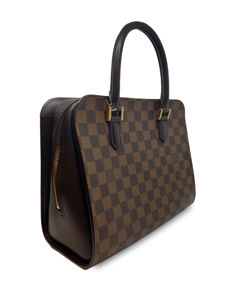 Louis Vuitton Triana Top Handle Handbag in Brown Damier Ebene