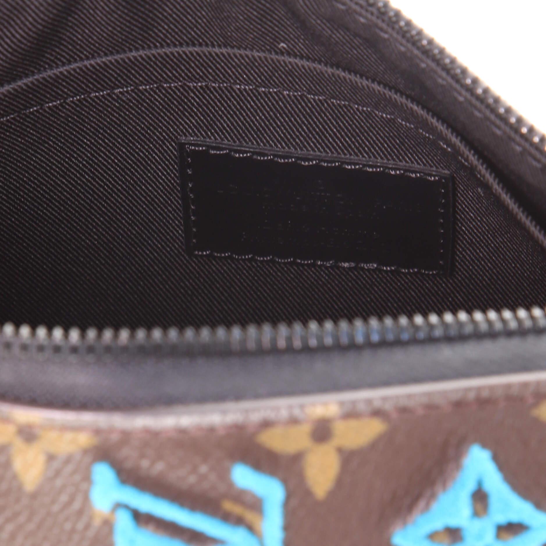 Black Louis Vuitton Triangle Messenger Monogram Tuffetage Canvas