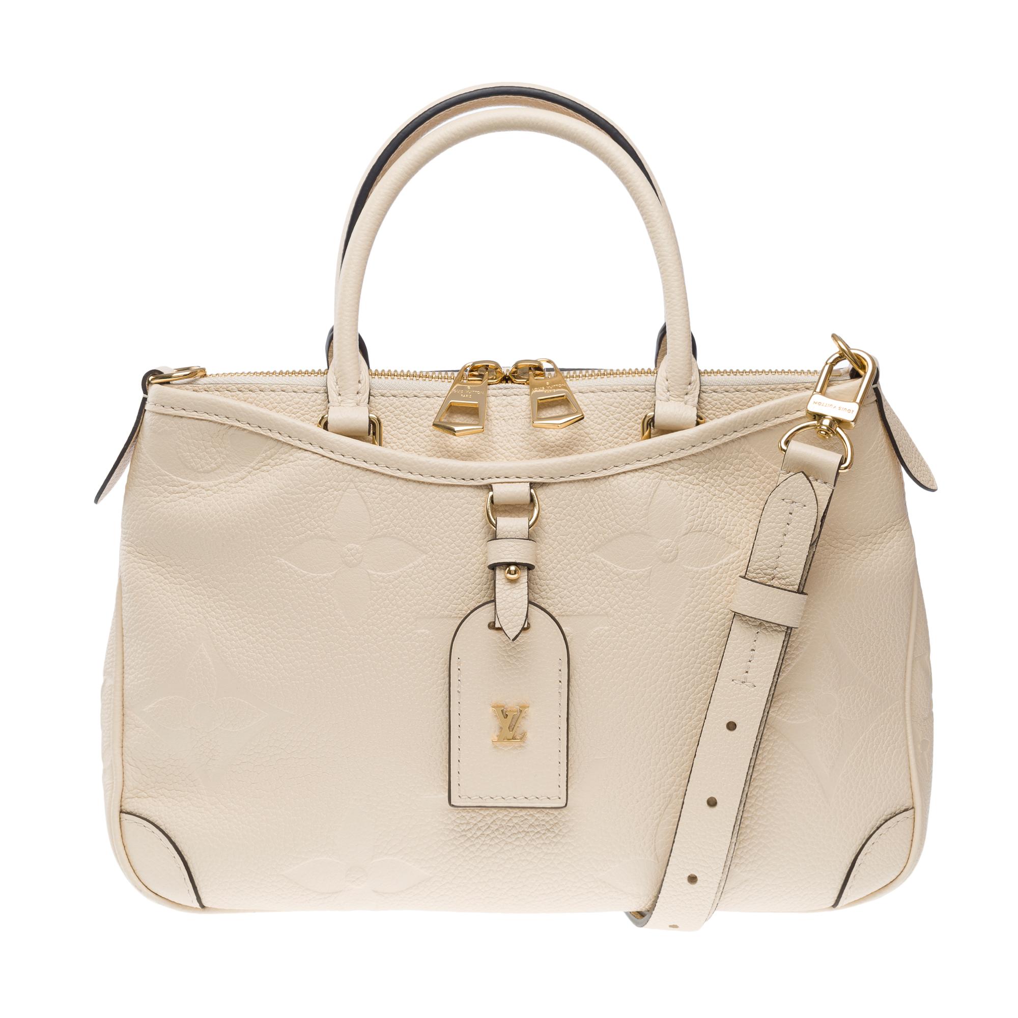 Louis Vuitton Trianon PM handbag strap in Cream White monogram calf leather, GHW In Excellent Condition For Sale In Paris, IDF