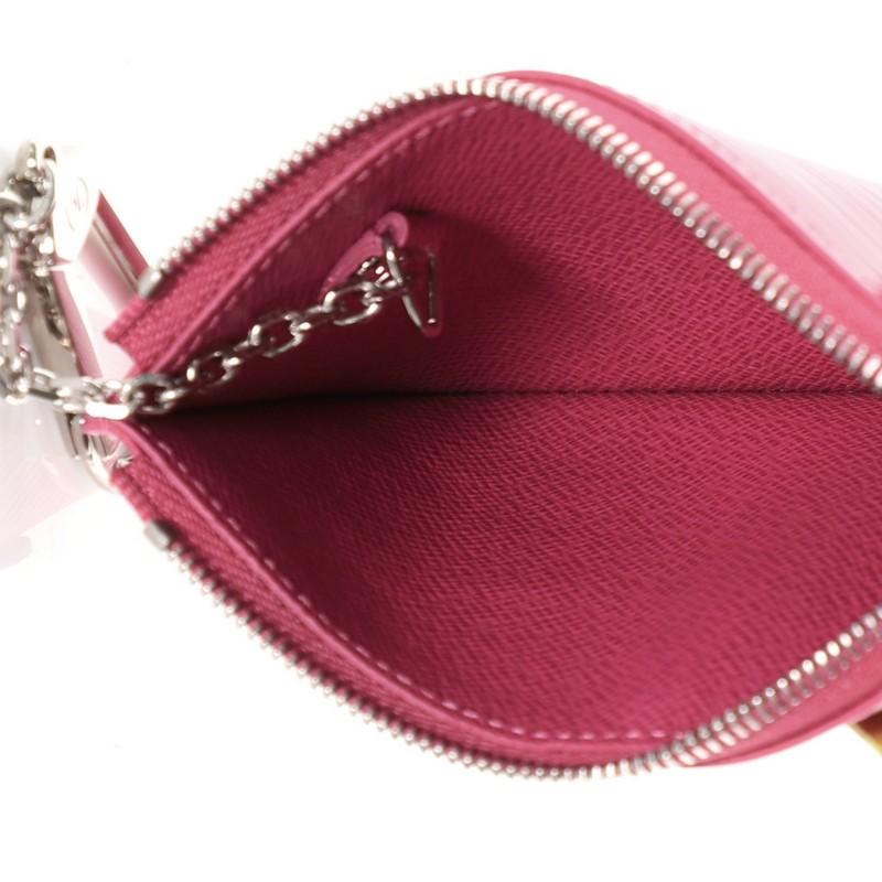 Pink Louis Vuitton Tribal Mask Key Pouch Epi Leather 