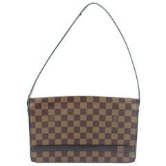 Louis Vuitton Tribeca long Damier Ebene 7lz1220 Brown Coated Canvas Shoulder Bag