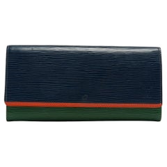 Used Louis Vuitton Tricolor Epi Leather Flore Wallet