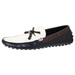 Louis Vuitton Tricolor Leather Bow Loafers Size 42