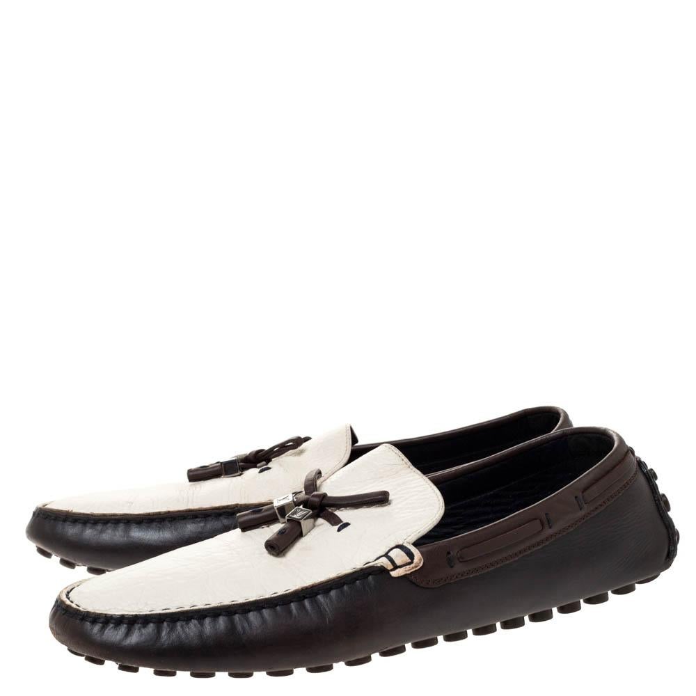 Black Louis Vuitton Tricolor Leather Bow Loafers Size 43.5