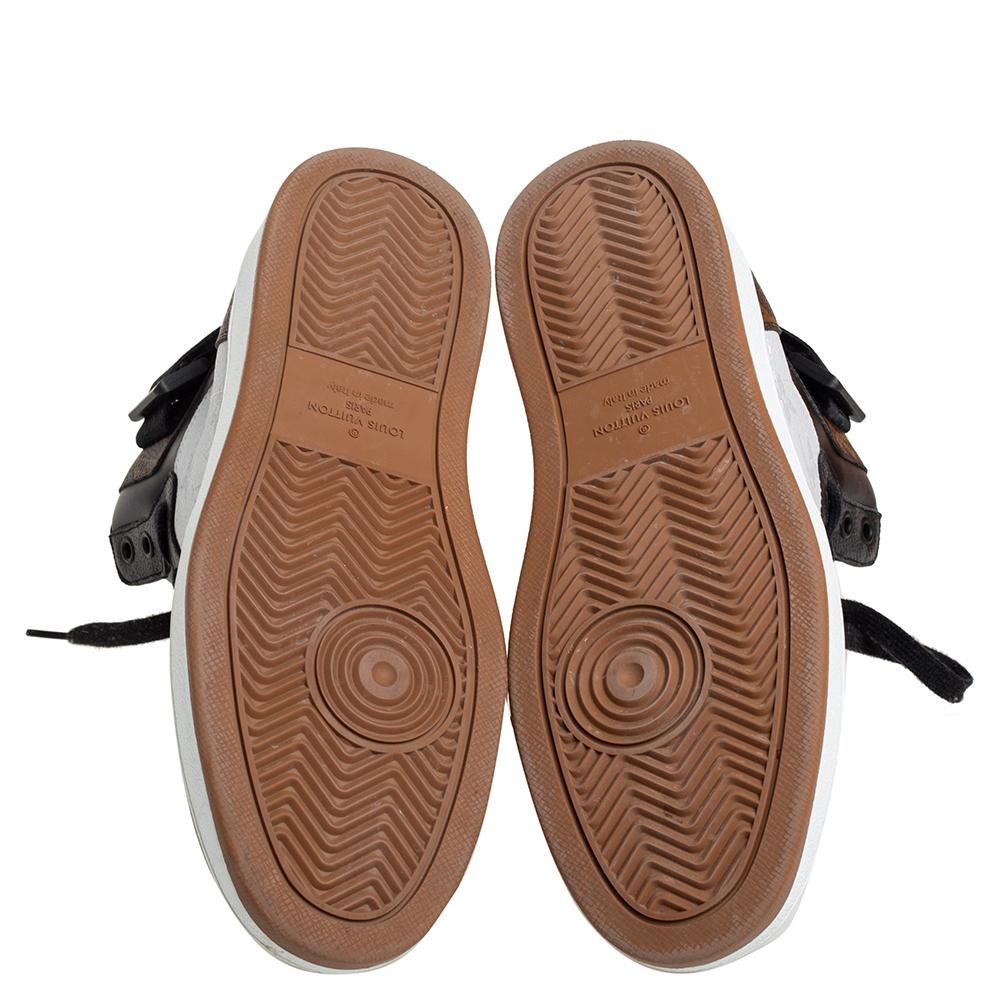 Louis Vuitton Tricolor Monogramm Canvas Rivoli High Top Turnschuhe Größe 40 im Zustand „Gut“ in Dubai, Al Qouz 2