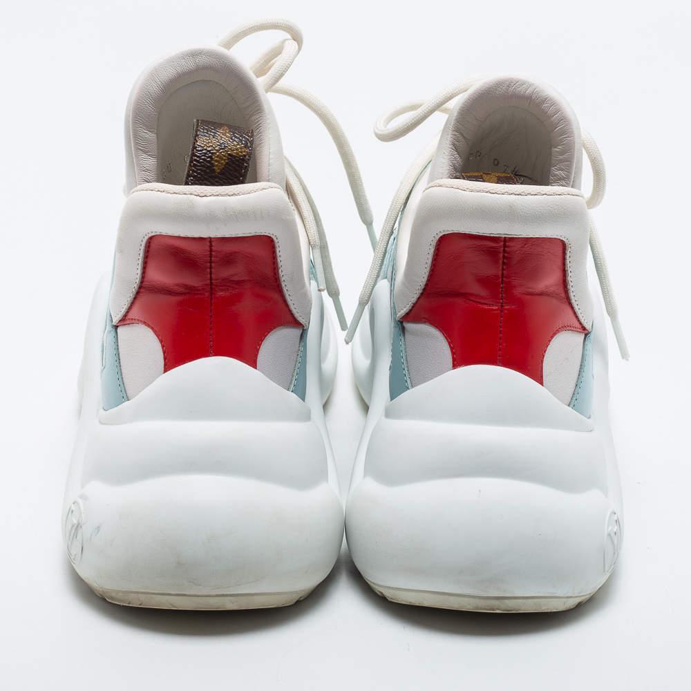 Louis Vuitton Tricolor Satin And Leather Archlight Sneakers Size 39 In Good Condition In Dubai, Al Qouz 2