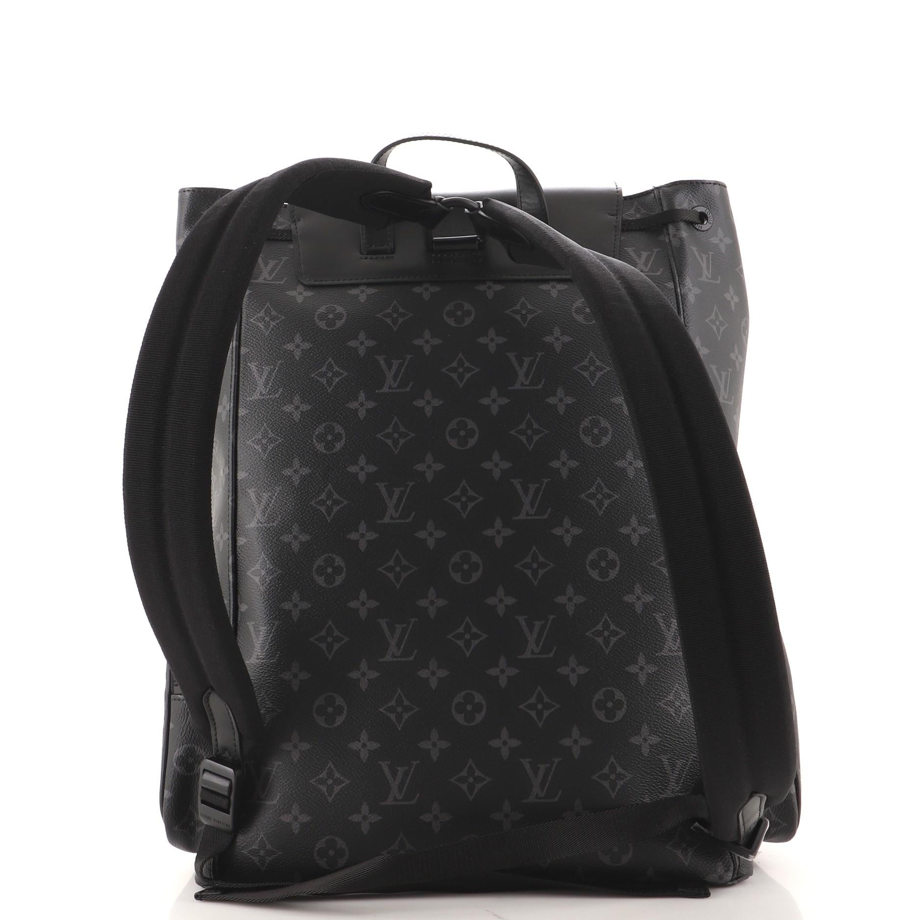Black Louis Vuitton Trio Backpack Monogram Eclipse Canvas